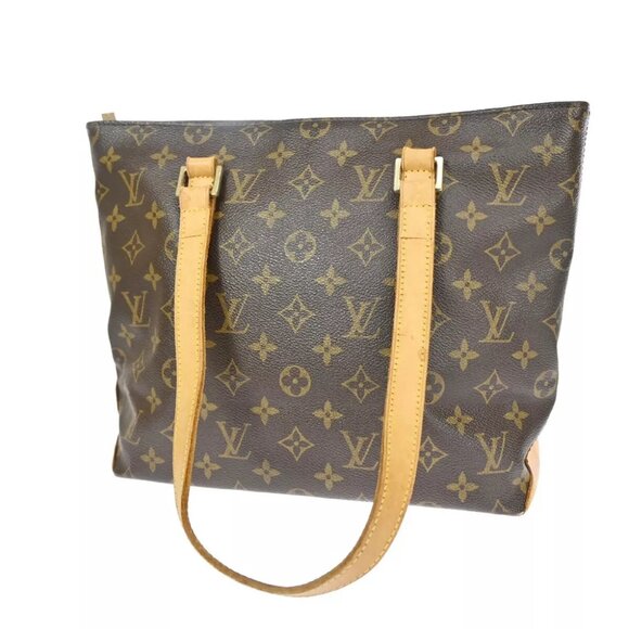 LOUIS VUITTON Cabas Piano Shoulder Bag Monogram Leather Brown